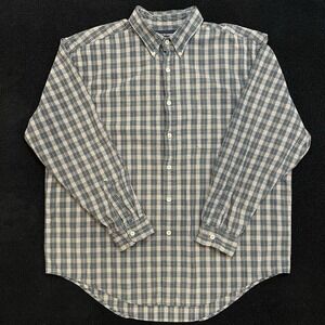Vtg Abercrombie & Fitch Neutral Plaid Long Sleeve Button Down Lightweight Mens L